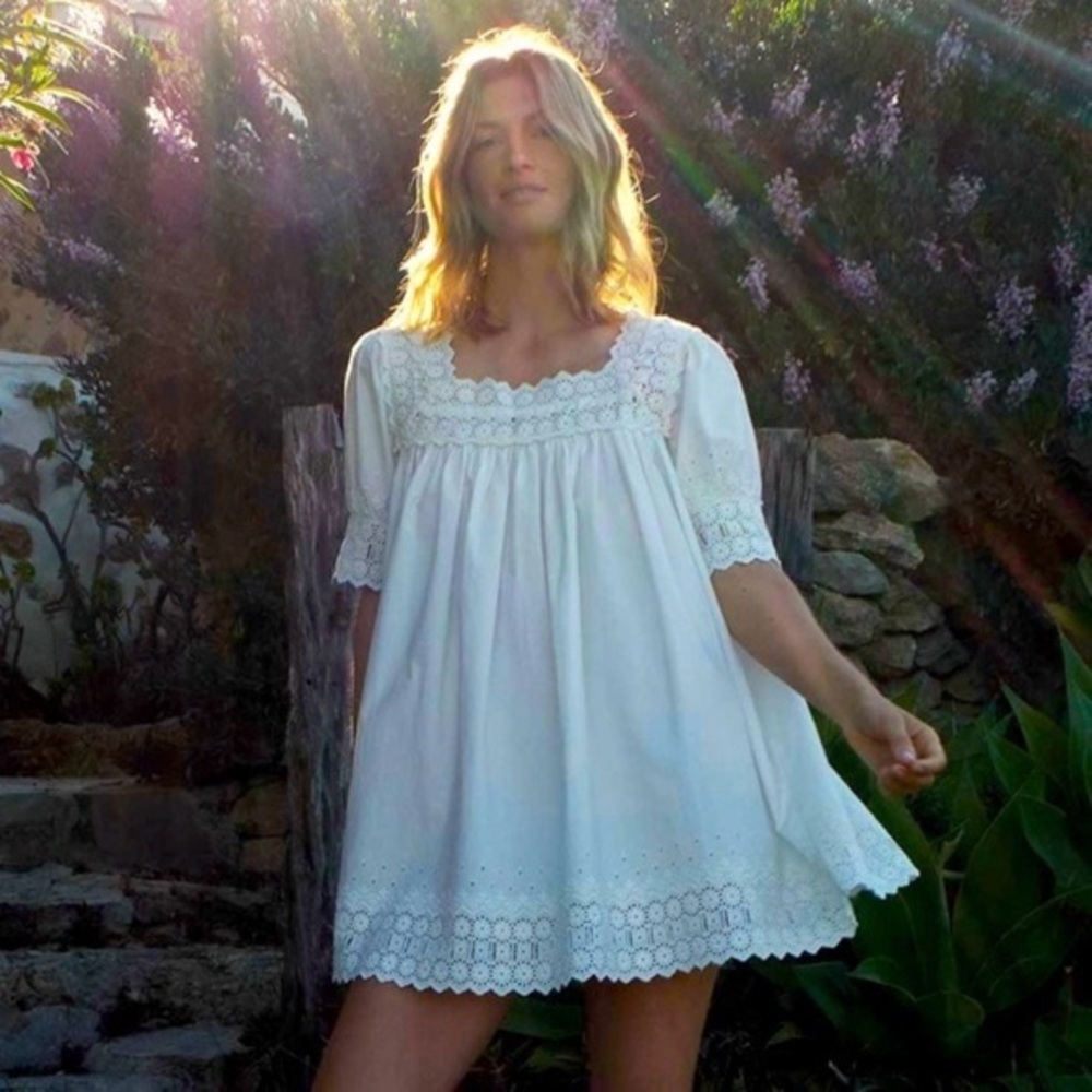 Doen White Eyelet Mini Dress - Picture 3 of 6